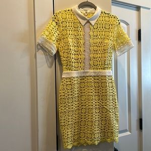 Never worn! Vibrant yellow Endless Rose lace mini dress